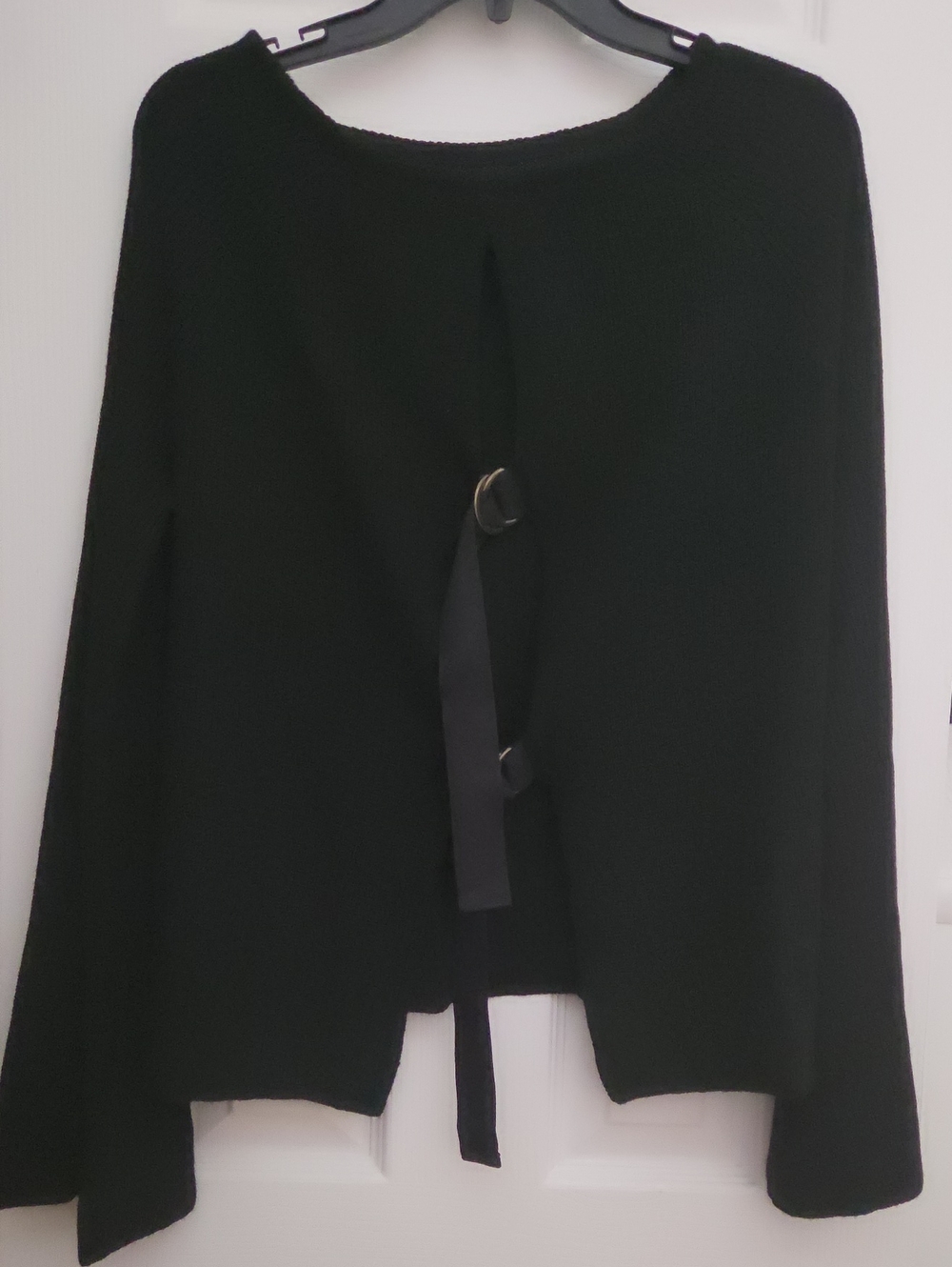 Sugarlips Black Long-Sleeve Top with Back Ring Tie Detail